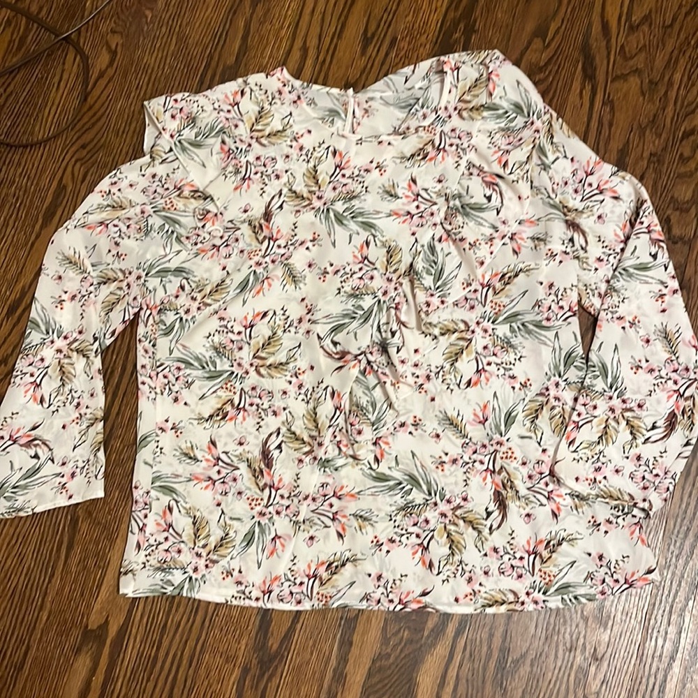Peacocks Floral Long Sleeve Blouse